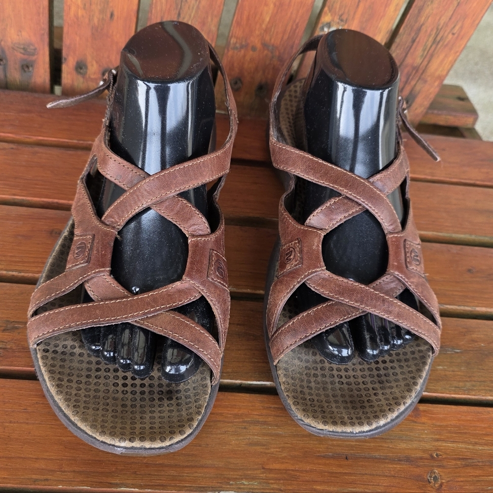 Merrell Agave Strappy Sling-Back Brown Leather Sandals (11 M)